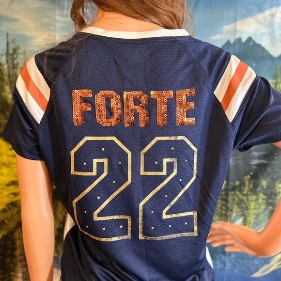 NFL Team Apparel Navy Jersey with White and Orange Details Chicago Bears Forte - Picture 8 of 13